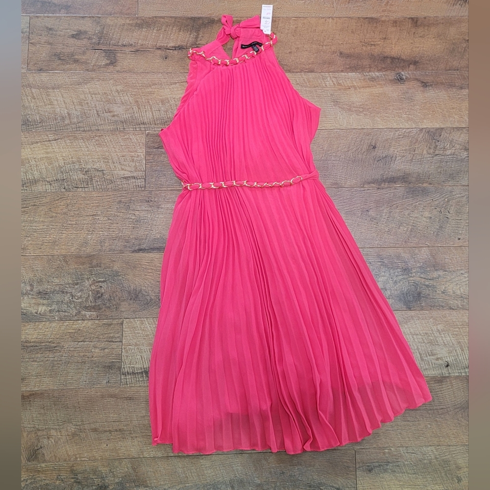 White House Black Market Coral Halter Dress